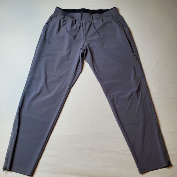 Under Armour Men's Size XL Launch Pants Athletic Zipper Pockets Gray 1376800 - Picture 4 of 8